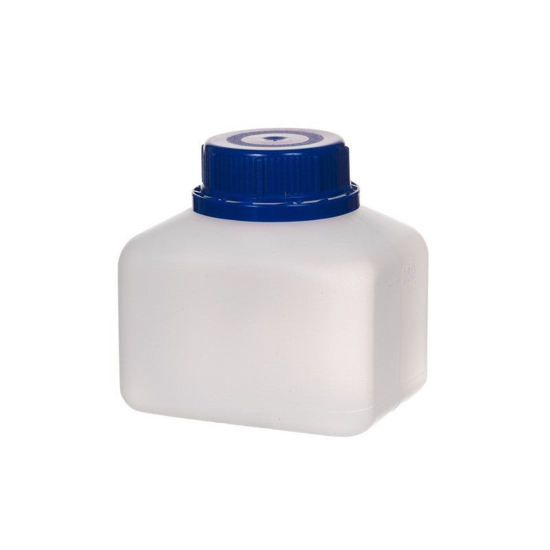 Transparente weiße rechteckige 250ml HDPE Flasche von BIOMUS, ideal für Flüssigkeiten und nachhaltige Verpackungen.