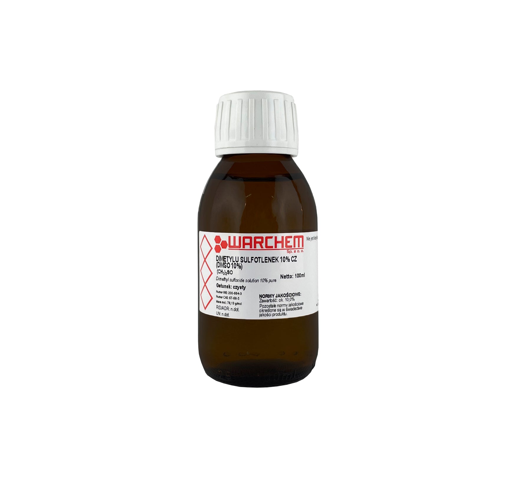 Reines Dimethylsulphoxid (DMSO) 10 % in 100 ml Flasche von WARCHEM, chemisches Lösungsmittel mit klarer Flüssigkeit