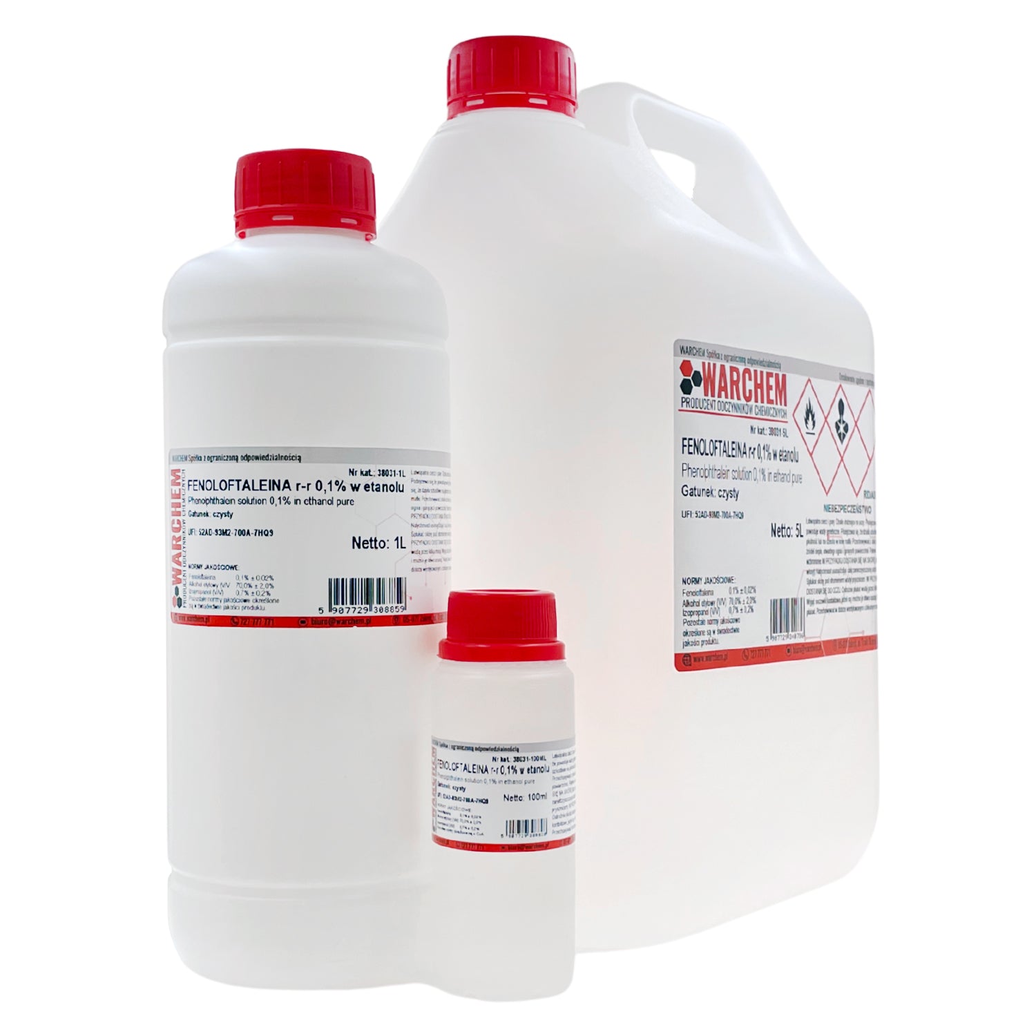 Reine PHENOLPHTHALEIN-Lösung 0,1 % in 100 ml Flasche von WARCHEM, klare Flüssigkeit für chemische Tests