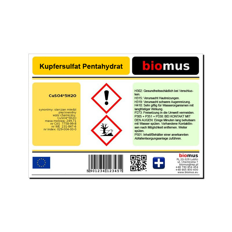 Kupfersulfat 25kg BIOMUS - Biolaboratorium