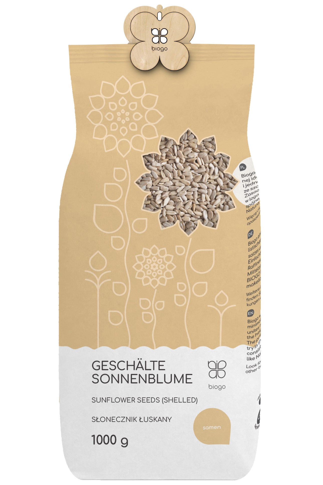Geschälte Sonnenblumenkerne 1 kg BIOGO - Biolaboratorium
