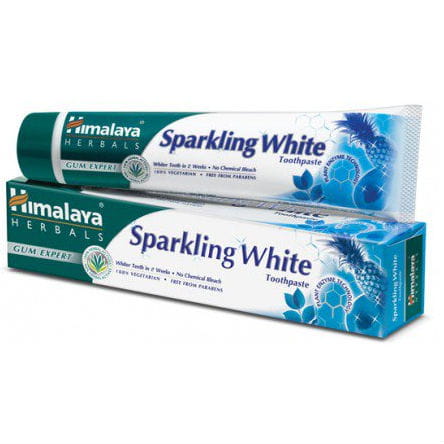 Funkelnde weiße Whitening-Zahnpasta ohne Fluorid 80g HIMALAYA