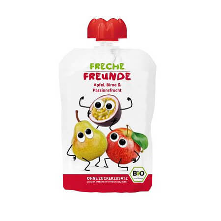 Saftmousse für Kinder, Apfel Birne Maracuja 100g ECO ERDBAR