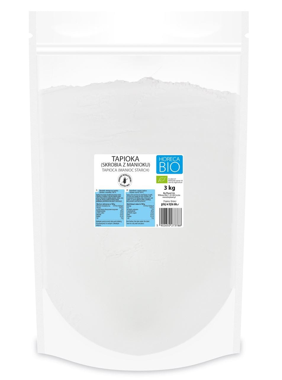 Tapioka (Maniokstärke) glutenfrei BIO 3 kg - HORECA - Biolaboratorium