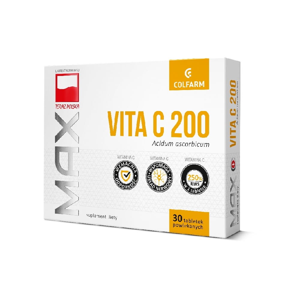 Vitamin C200 - eine Schachtel mit 30 COLFARM-Tabletten - Biolaboratorium