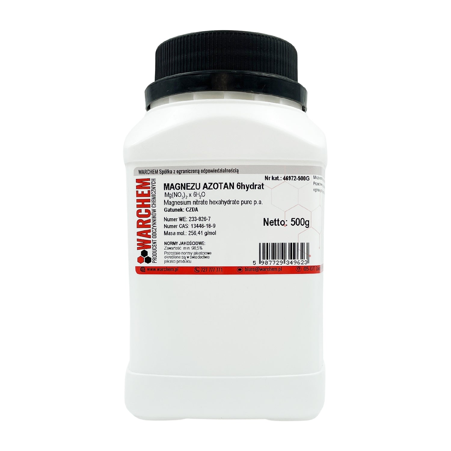 Rein Magnesiumnitrat-Hexahydrat Pulver in 500g Verpackung, naturbelassene chemische Substanz von Warchem Sp. z o.o.