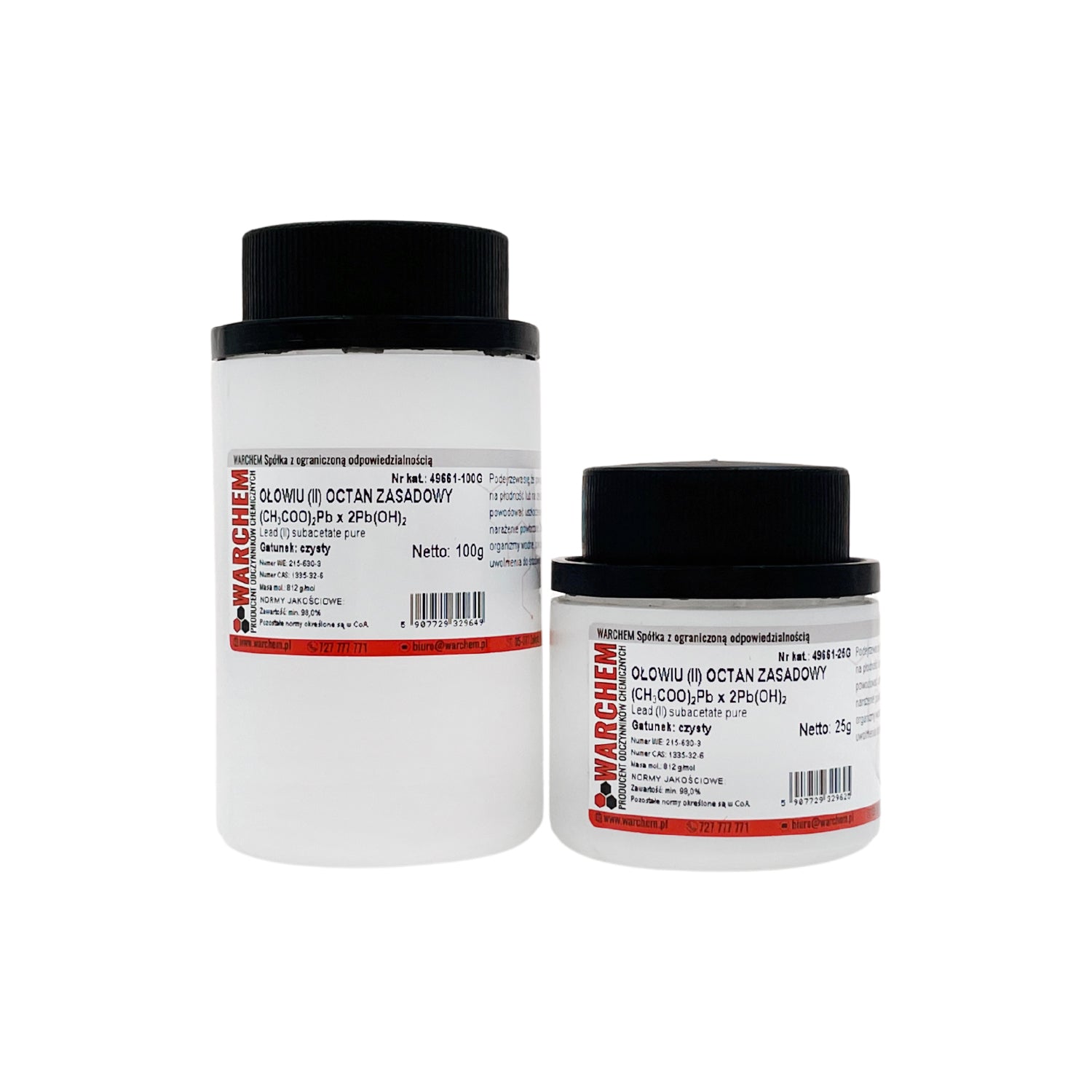 Rein alkalisches Blei(II)-acetat, 10g, WARCHEM, chemische Substanz in einer weißen Verpackung, für Laboranwendungen