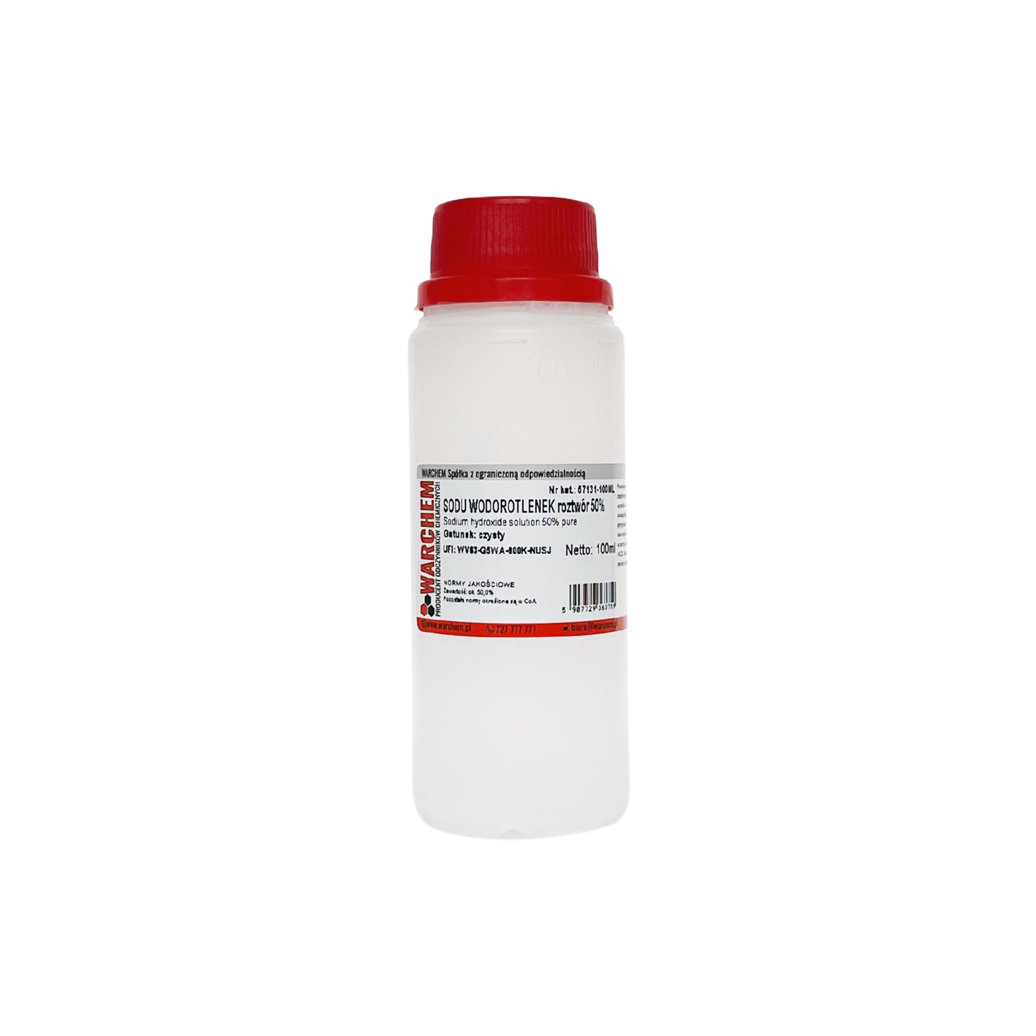 Reine Natriumhydroxid-Lösung 50 % in 100 ml Flasche von WARCHEM, chemische Substanz für industrielle Anwendungen