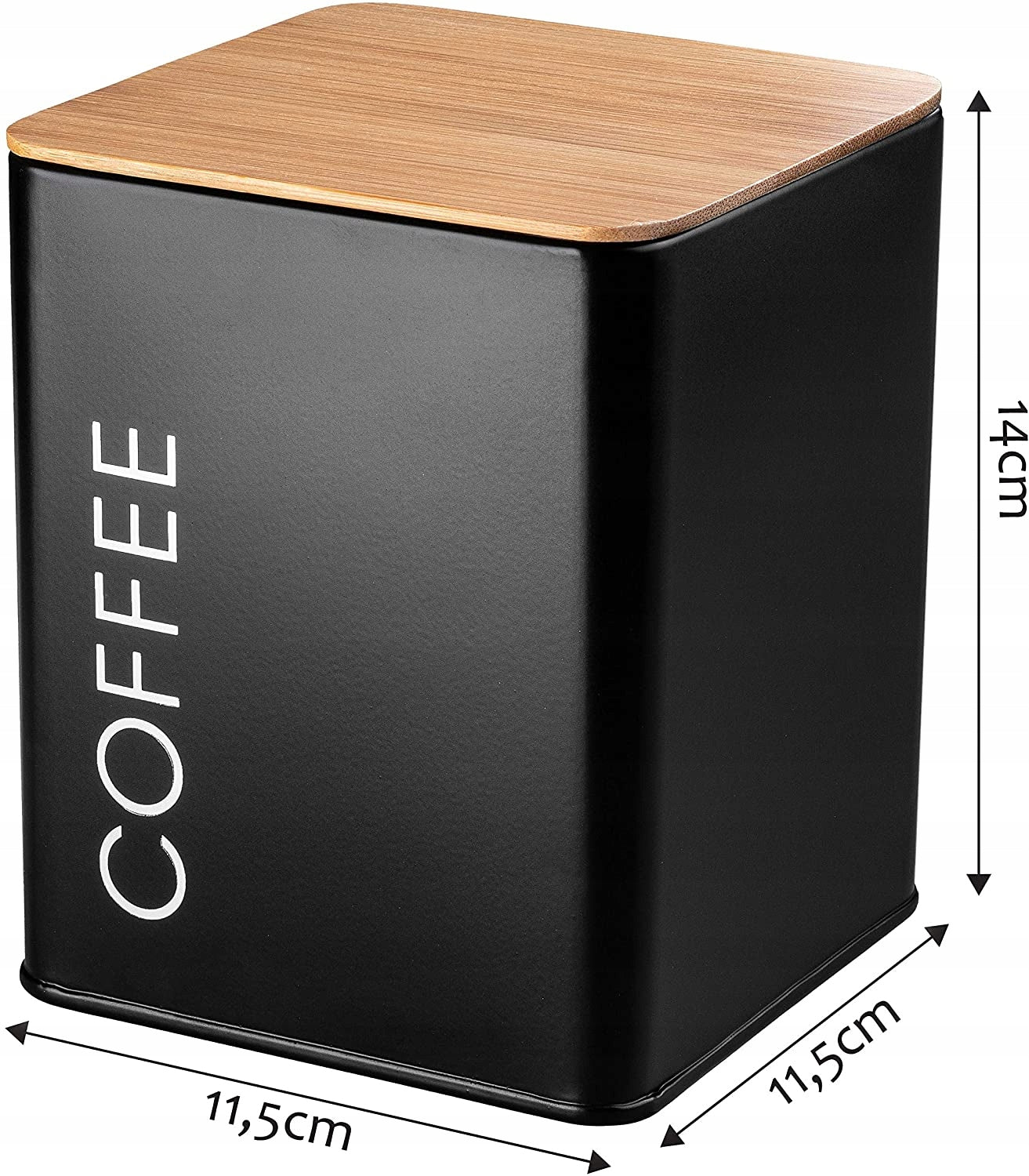 Kaffeebehälter aus schwarzem Metall GALICJA - Biolaboratorium